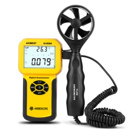 AIOMEST Digital Anemometer Wind Gauge, CFM Hand Held, AI-826A Wind Speed Meter with Backlight, Wind Speed Temperature Wind Chill Tester for HVAC Drone Sailing Fishing