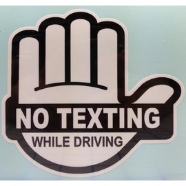 No Texting While Driving Sticker Decal Label Multiple Color Choices (Black)