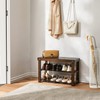 Pipishell Bamboo Shoe Rack Bench, 3 Tier Sturdy Shoe Bench,
