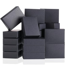 Gersoniel 200 Pcs Kraft Soap Boxes Packaging for Homemade Soap No Window, Empty Soap Boxes Soap Making Supplies for Party Favor Treats Wrapping Packaging, 3.8 x 2.8 x 1.2 Inch (Black)