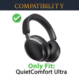 SOULWIT Replacement Ear Pads for Bose QuietComfort (QC) Ultra Wireless Headphones, Earpads with Softer Protein Leather, High Density Noise Cancelling Foam, Extra Thickness
