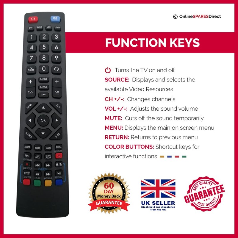 Remote Control For Technika LCD40-270 40 LCD TV