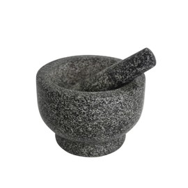 IMUSA 6.5" Traditional Heavy Duty Polished Granite Molcajete for Fresh Guacamole, Salsa, Pesto, Herbs, Spices