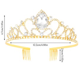 Oblihumoy Gold Crown Princess Tiara for Women Rhinestone Crown for Wedding Birthday Party