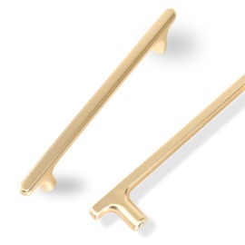 COTYKILEY 10 Pack 5 Inch(128mm) Brushed Brass Cabinet Handles Gold Kitchen Cabinet Pulls Cabinet Door Handles Kitchen Cabinet Hardware Cupboard Drawer Pulls Dresser Handles