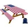 CAPSCEOLL Fitted Picnic Table Cover with Bench Covers 4Th of