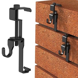 YUHENGCT 6 Pack Brick Clips Brick Hanger Brick Hooks, Mount on Brick Without Drilling, Adjustable Stainless Steel Brick Wall Clips for Hanging Outdoor Pictures,No Need to Drill Nails or Screws, Black