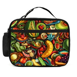 Mexican Fruit Lunch Bag Insulated Reusable Lunch Box Tote Bag For Women Men Work Picnic Travel