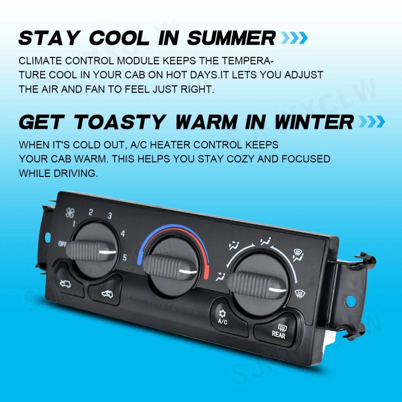 SJMYXCLW AC Heater Climate Control Module 599-218 For 2000-2002 Chevy