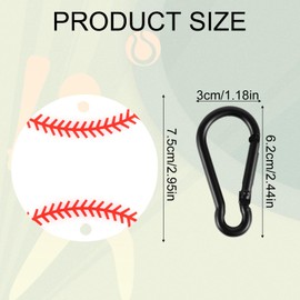 12 Set Softball-Taschenhaken für Zaun, Metall Baseball Zaunhaken mit DIY Acrylplatten Sport-Organizer für Schlägertaschen Wasserflaschen Spielergeschenke (Weiß)