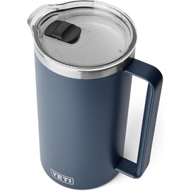 YETI Rambler Pitcher, Vacuum Insulated, Stainless Steel with MagSlider Lid, Navy, 64 oz (1892 ml)
