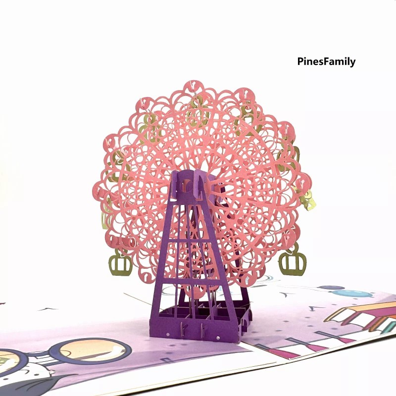 PinesFamily S04-3D Pop up Ferris Wheel Greeting Card