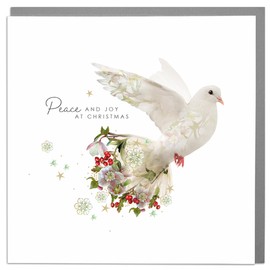 Lola Design - Warm Wishes - Wildlife Christmas Cards - Blank Cards and Envelopes - Peace & Joy Dove