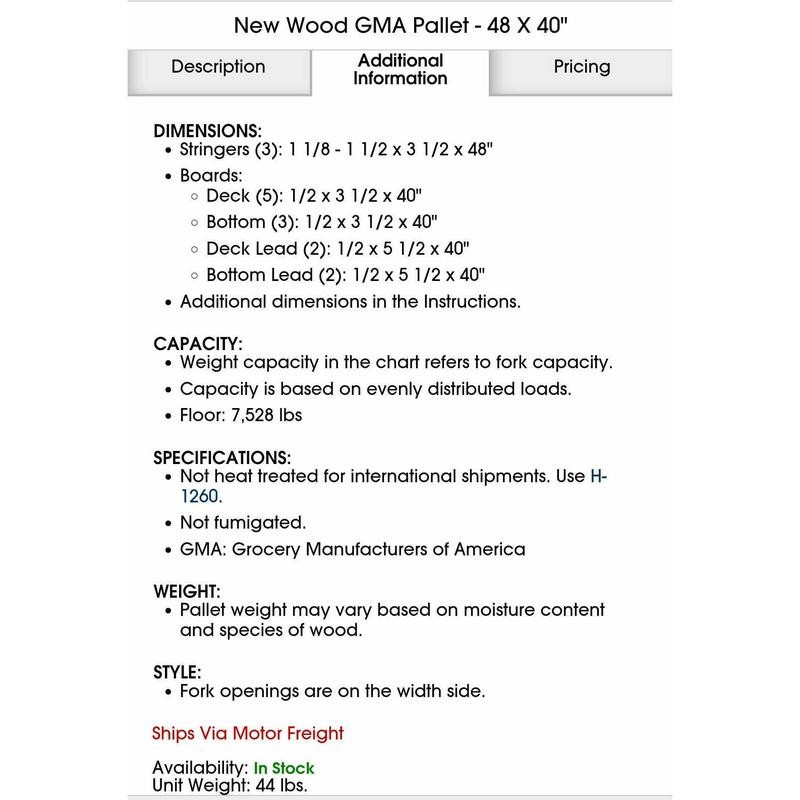 New wood GMA Pallet