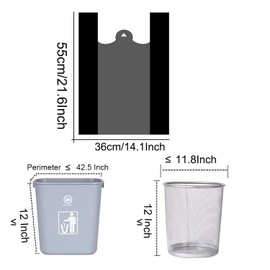 Counts Super Thick Small Trash Bags With Handle, 4 Gallon Black Trash Bags for Kitchen, Office, Travel and Home Garbage Bags (200 Pcs)