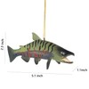 KOJIGIC 3D Brook Trout and Salmon Christmas Tree Ornament Set,