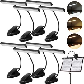 Retisee 8 Pcs Music Stand Light 18 LED Piano Lamp Adjustable Reading Light AAA Battery(Not Included) Operated, 4 Color Temperature Optional