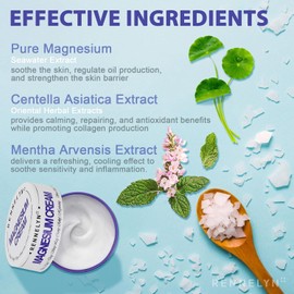 Magnesium Cream for Leg Cramps – 3.52 fl oz Herbal Fresh Lotion with Magnesium Glycinate, Malate & Chloride – Soothing Muscle Comfort & Nighttime Relaxation Support