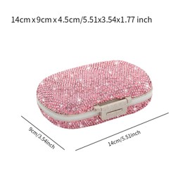 perfeclan Travel Pill Box 8 Compartments Multipurpose Stackable Large Capacity Pill Box Portable for Office Camping Outdoor Dorm Pink