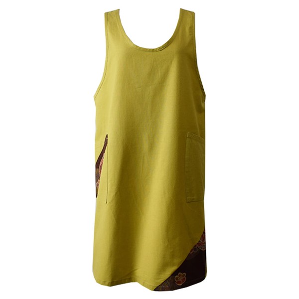 Berry U-Neck Apron with Japanese Patterns, Fashionable, Simple, Solid Color,