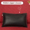 Ganloz Genuine Lambskin Leather Pillow Cover, 12x20 Inch Case for