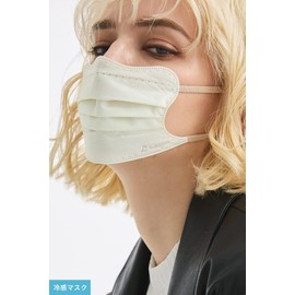 [D.masque] 【冷感マスク】 オフホワイト × ライトベージュ For Ladies'【ウイルス飛沫99％カット・不織布3層構造・デザインマスク】 5枚入