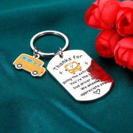 Bus Driver Appreciation Gifts School Bus Driver Gifts for Women Men Thank You Gifts for School Bus Drivers' Day Gifts Birthday Graduation Retirement Christmas Leaving Gifts School Bus Driver Keychain