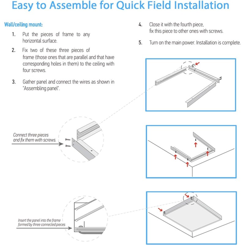 6 Pack 2x4 Surface Mount Kit for 2x4 LED Flat