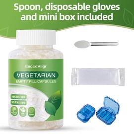 EaccoViigr Size 0 Empty Capsules - 100 Count Clear Empty Pill Capsules with Capsule Filling Kit, Fillable Vegan Vegetarian Capsule Empty for Vitamins, Easy for DIY Supplements