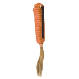 Equitem 23' Nylon Mecate Reins with Horse Hair Tassel & Leather Popper (Orange)