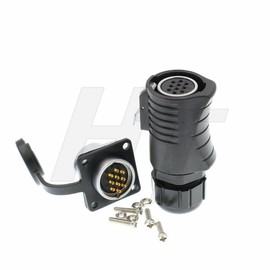 HangTon LP20 10 Pin Power Connector Circular Female Plug Male Panel Mount Socket, Waterproof, Gold Plated Contact