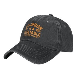 BEIXBE Funny Hat Bourbon is A Vegetable 51% Corn by Law Hat Men Dad Hat Graphic Caps Black