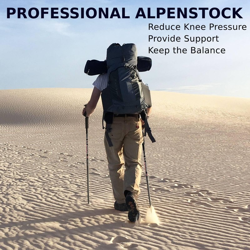 SPOTRAVEL Telescopic Trekking Poles, 2 Pack Aluminum Hiking Sticks, Lightweight