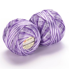 Yarnart Tulip 100% Microfiber Thread - Soft, Durable, Multi-Purpose Sewing Thread, Ideal for Embroidery and Crafts, 1 Skein/Ball 50 gr - 250m - Variegated Pastels Yarn