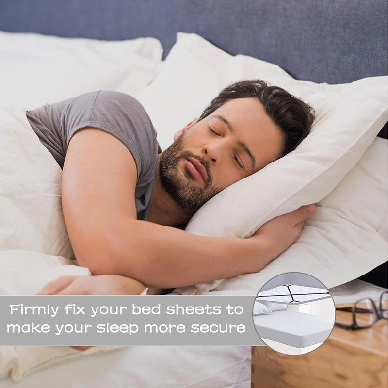 2PCS Adjustable Bed Sheet Clips - Bed Sheet Straps Triangular