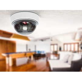 O&W Security Dummy Camera with Lens Video Surveillance Goods Security Camera Fake Camera with Red LED Light for Indoor and Outdoor Use