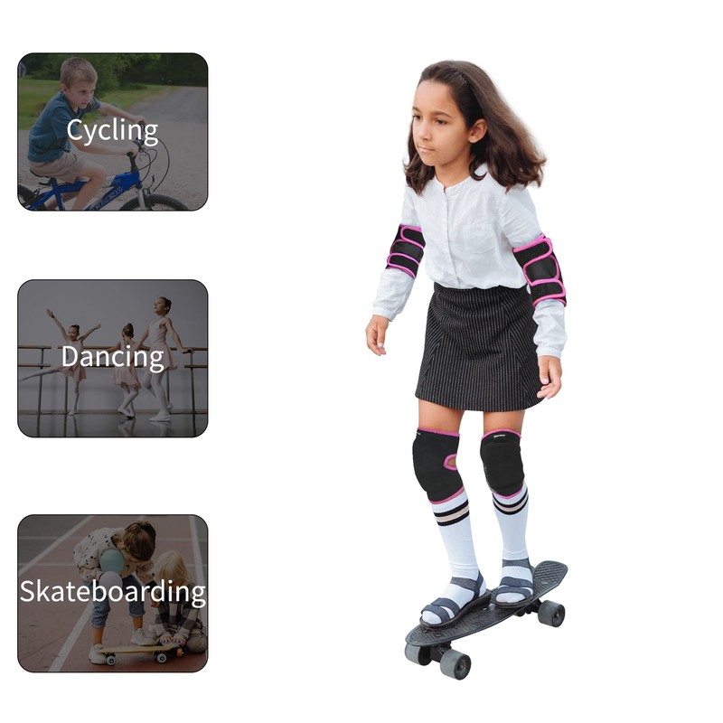 Children Protective Gear Set Soft Adjustable Kid Elbow Pads Knee