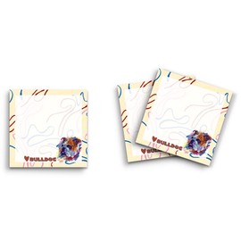 Butler in the Home Sticky Notes 12 Pack 3"x3" 50 Sheet Count Per Pad, Bulldog, Cute Funny Memo Note Pads Stationery Journal Planner Paper