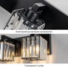 HUOKU 35.43" Black Crystal Bathroom Vanity Light 5-Lights Modern Bathroom