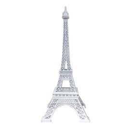allgala 10" Eiffel Tower Statue Decor Alloy Metal, White