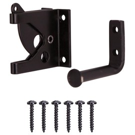 Rocky Mountain Goods Gate Latch – Black Heavy Duty Outswing Gate Latch with Self-Latching Finger Tip Release – Powder-Coated Black Steel – 3/8 in Bolt Head, 2 in Bolt Length – Includes Screws