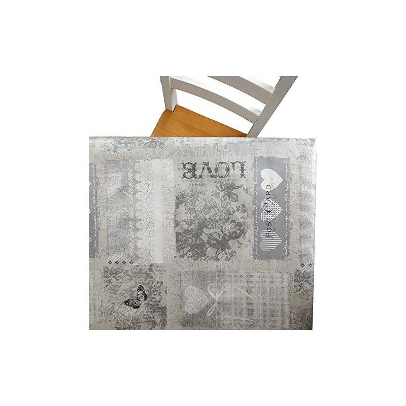 Karina Home Home Sweet Home Grey PVC Tablecloth 180cm x