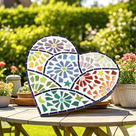 Youway Style Iridescent Glass Mosaic Tiles for Crafts Bulk,200g Broken Mosaic Glass Pieces for DIY Home Garden Art Projects, Handmade Crafts & Decor