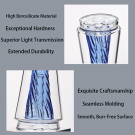 Elegant Pe*k Pro Glass Vase with Replaceable Glass Attachment Accessories - Perfect Centerpiece for Office, Living Room, Kitchen, Bedroom, Shelf Display & Table Decor | Versatile Home Accent (Blue)