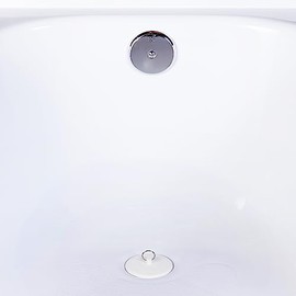 Plumb Pak PP22004 Stopper with Plated Ring, for Use with All Laundry and Bath Tubs with 1-1/2 to 2 in Drains , White