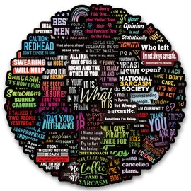 sxdaizjsym 63 PCS Sarcastic Stickers,Funny Stickers for Adults,Snarky, Humorous Quotes Stickers for Water Bottle,Laptop,Phone,Hard Hat,Bumper,Gifts for Adult