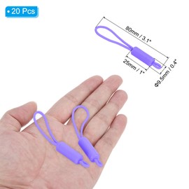 PATIKIL Replacement Zipper Pull Cord, 20Pcs Nylon Zipper Puller Slider Helper Extension Fixer for Luggage, Tent, Backpack, Handbag, Purse Light Purple