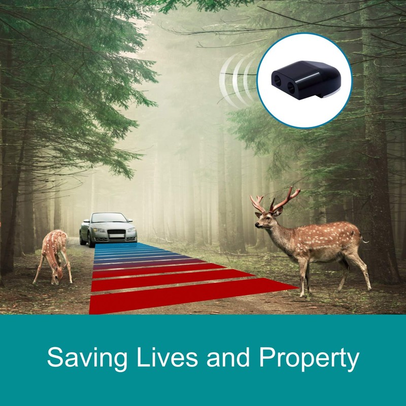 CITKOU 4Pcs Deer Whistles for Car Dual Construction Black