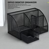 Mesh Office Desktop Organizer Multifunctional Metal 7 Compartments Pen Holder
