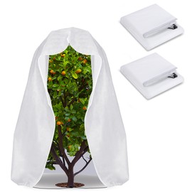 Pack of 2 Large Winter Protection Plants - 1.6 x 1.8 m Cover Plants Winter Plant Protection Bag - Frost Protection Plant Covers with Zip & Drawstring for Trees, Palm Trees, Balcony Plants Hood